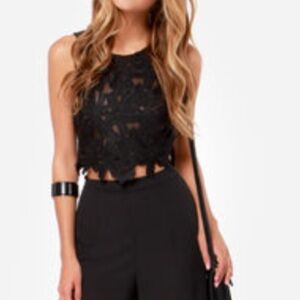 Black Lace Crop Top